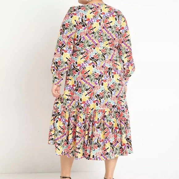 Ruffle Puff Sleeve Dress - Picture 3 of 5